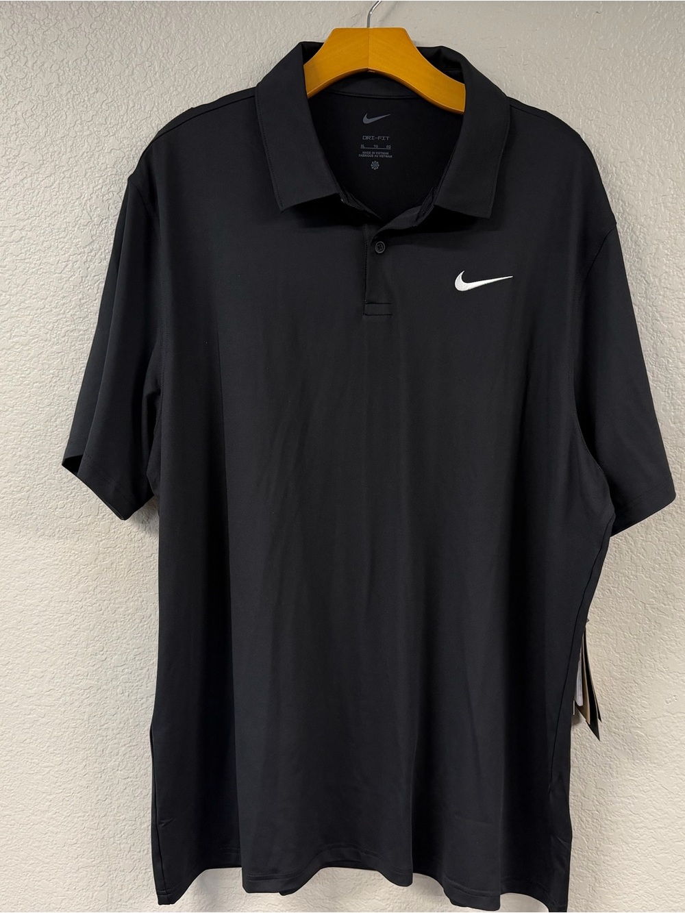 Nike Black Dri-Fit Polo Shirt with White Swoosh - 7 Available All NWT